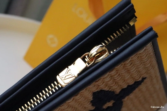 VUITTON LOUIS Monogram Toiletry Raffia Pouch 0120